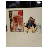 Christmas Boxes And Wooden Santa On Cow