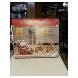 3 Piece Lighted Santa And Reindeer Set