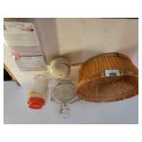 Basket, Glass Decanter,  Set Your Dreams Free