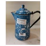 Blue Enamelware Coffee Pot