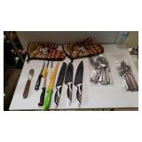 Flatware, Kitchen Knives, And Oven Mitts
