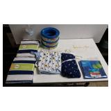 Fitted Crib Sheet, (3) Diaper Genie Refills,