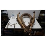 Antique Leather Horse Collar And Bit