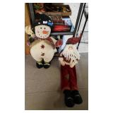 Decorative Stuffed Snowman And Santa