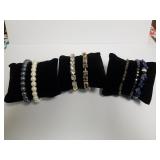 (7) Costume Jewelry Bracelets- Some Natural Stone