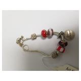 Art Murano Glass Bead Bracelet - Some Marked 925