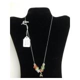 Art Murano Glass Bead Necklace - Some Marked 925