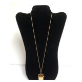 Ladies Gold Tone Book Locket