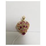 Vintage Pink Rhinestone Brooch/Pin Topaz Style