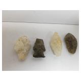 (4) Stone Arrowheads