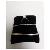 (2) Bracelets Marked 925 & (1) Ring Marked Silver