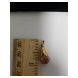 Art Glass Bead Pendant - Marked 12kt