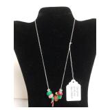 Art Murano Glass Bead Necklace - Some Marked 925