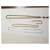 (4) Ladies Necklaces - (3) Gold Tone, (1) Silver