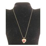 Vintage Heart Necklace - Stamped AVON