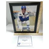 Autographed Picture Of Ernie Banks (Framed) -