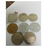 (8) Exonumia Tokens - Airlines, Trains, Ships