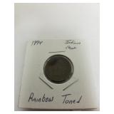 1894 Indian Cent Rainbow Toned