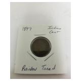 1897 Indian Cent Rainbow Toned