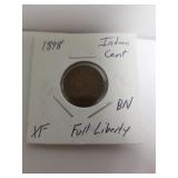 1898 Indian Cent BN XF Full Liberty