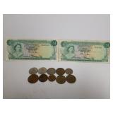 Foreign Money & Tokens - Canada, Bahamas,