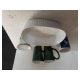 Corningware Casserole Dish, Assorted Coffee Mugs