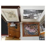 Duck Wooden Wall Lamp,  Pig Picture,  Flower