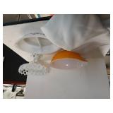 Cake Plate,  Tablecloth,  Orange Mixing Bowl, Dip