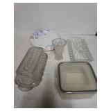 Glass Butter Dishes, Candle Holder, Plastic