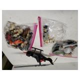 Assorted Toy Figures, Accessories & Helicopter