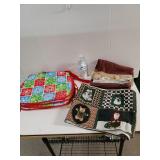 2 Christmas Valances, 4 Chair Pads, And Tapestry