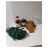 Christmas Lights,  Two Candle Holders, (One Needs