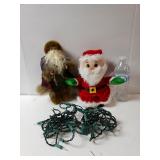 Christmas Lights And Two Santas