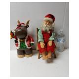 Christmas Reindeer And Vintage Santa