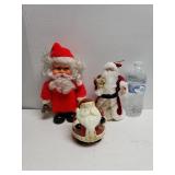 Three Christmas Santas, Ceramic Santa, Santa Tree