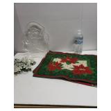 Three Christmas Placemats,  Tray And Tree Topper