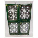 Four Boxes Of Gray Ornaments