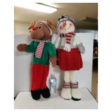Stand Up Christmas Moose And Snowwoman