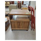 Wooden Entertainment System On Wheels
