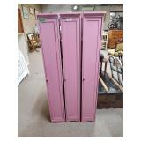 (3) Pink Cabinets One Has A Broken Door