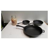 Three Brand New Cast Iron Pans And New Yankee