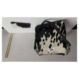 Western Linen Cow Purse And Checkbook