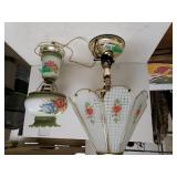 Bedroom Flower Lamp & Vintage Hurricane Lamp