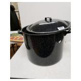 Speckled Black Canning Pot With Canning Jars