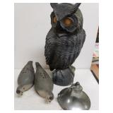 Plastic Decorative Owl, Doves & Bell