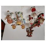 Santa Figures, Santa Flying Reindeer Figure,
