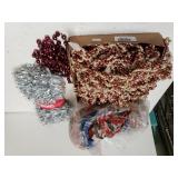 Silver Garland,  Christmas Ribbon, Beads