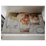 Set Of 3 Glass Canisters With Wood Lids