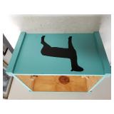 Wooden Teal Sheep Imprint Box