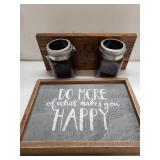 Do More Wooden Sign. & Mason Jar Wall Display